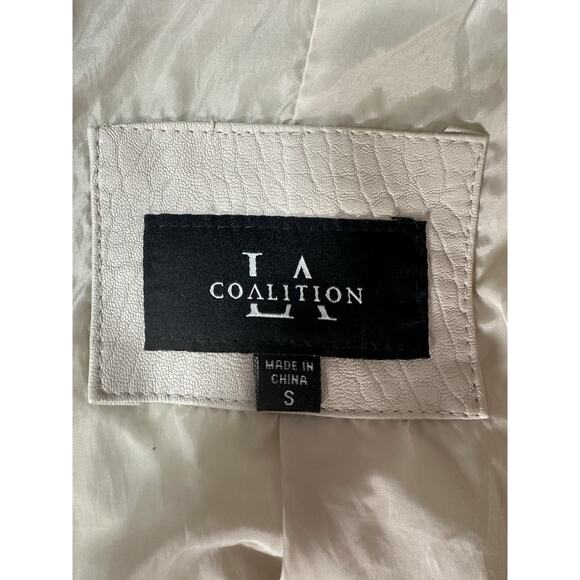LA Coalition Vegan Leather Biker Style Jacket size S New With Tags - Picture 10 of 16